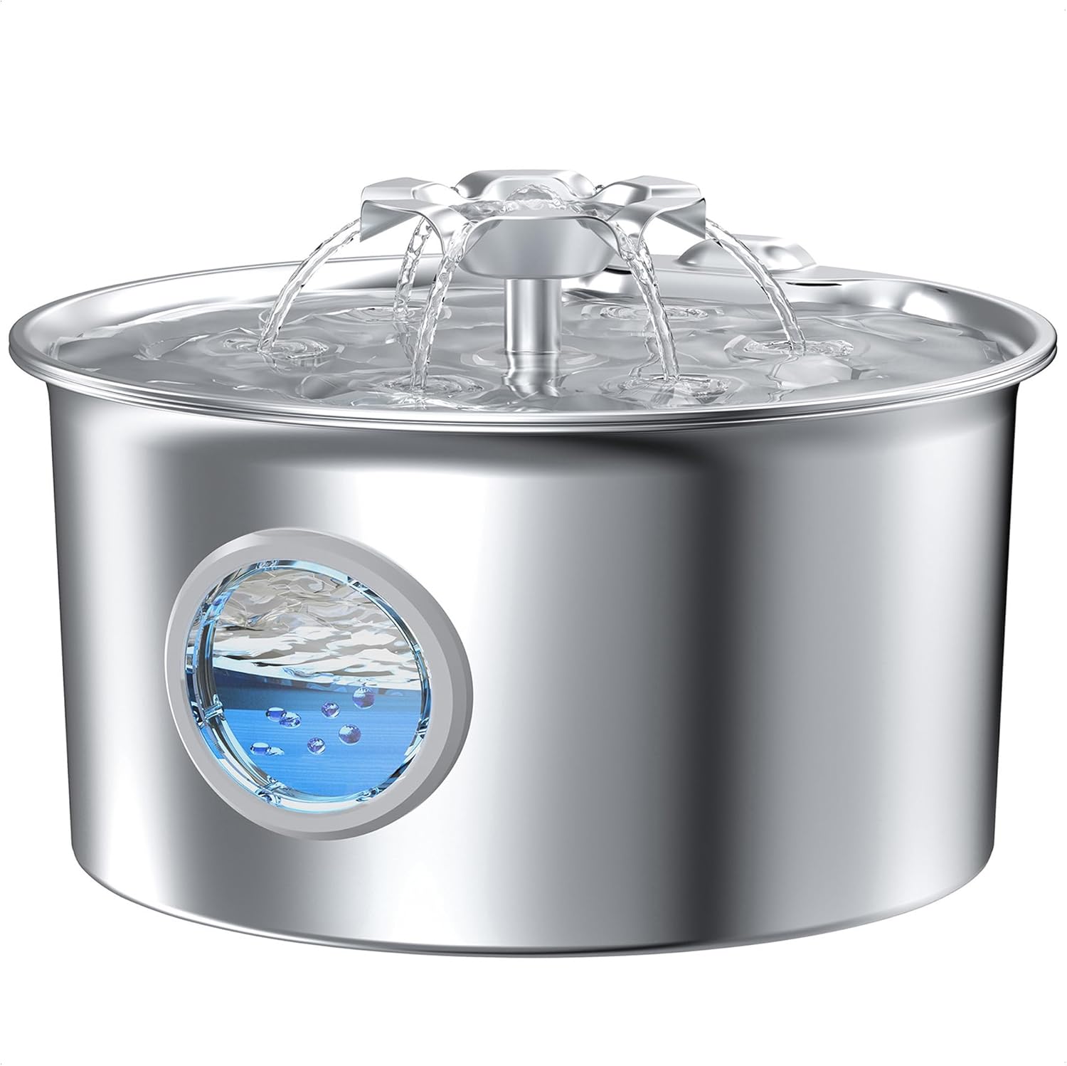 2.6L stainless steel cat water fountain silver