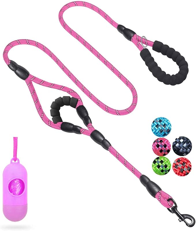 5ft heavy-duty dog leash with metal hardware