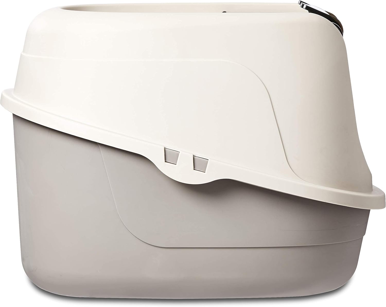 Amazon Basics cat litter box with swinging door and carbon filter