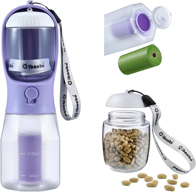 Example proDog Water Bottle with Food Container & Poop Bag Holder