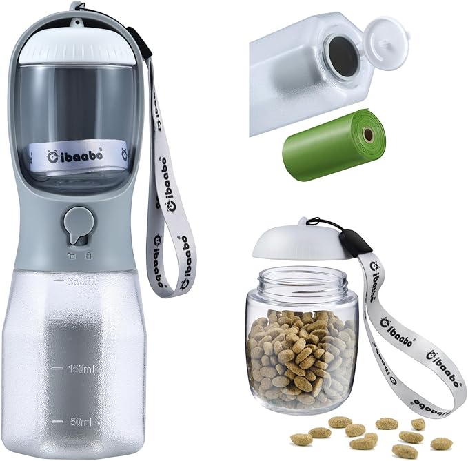 Example proDog Water Bottle with Food Container & Poop Bag Holder