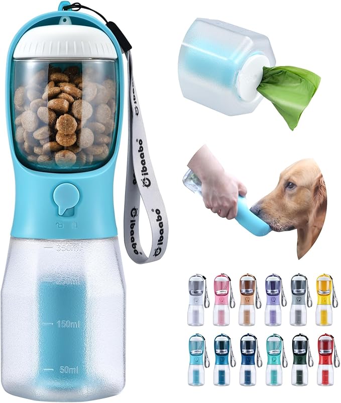 Example proDog Water Bottle with Food Container & Poop Bag Holder