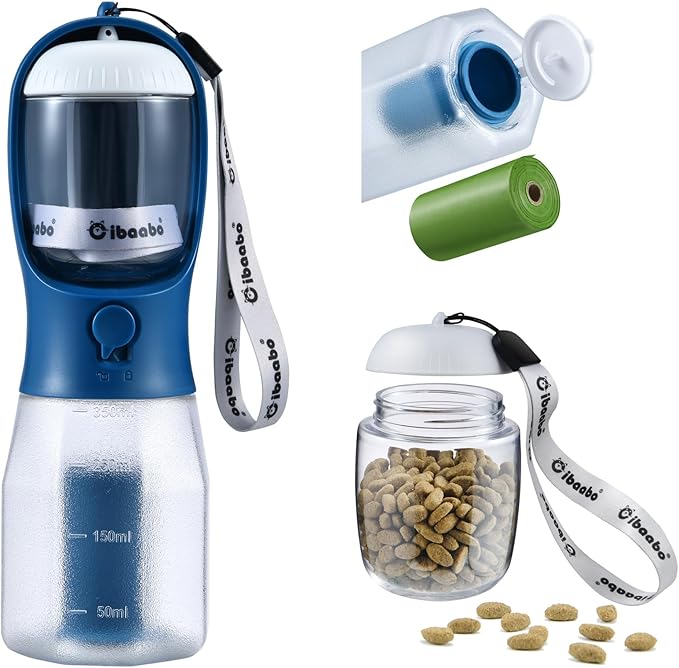 Example proDog Water Bottle with Food Container & Poop Bag Holder