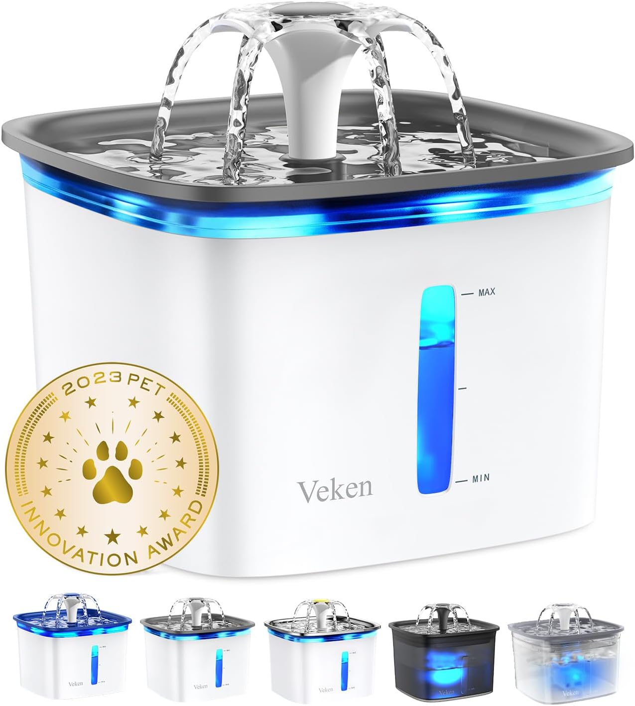 5-stage filtration system Veken automatic water fountain