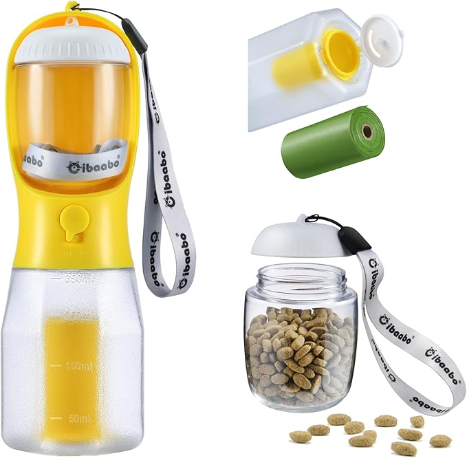 Example proDog Water Bottle with Food Container & Poop Bag Holder