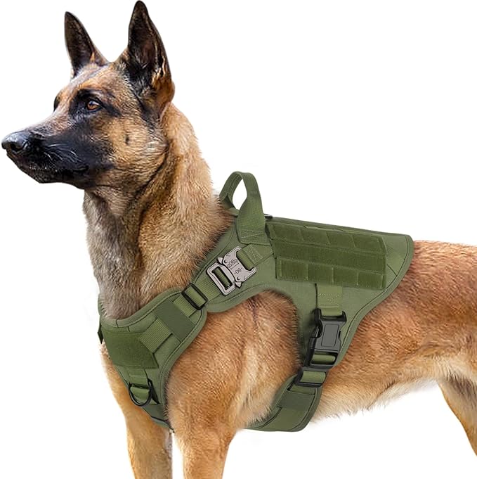 Tactical Dog Harness for Large Dogs - No Pull Reflective Military Vest