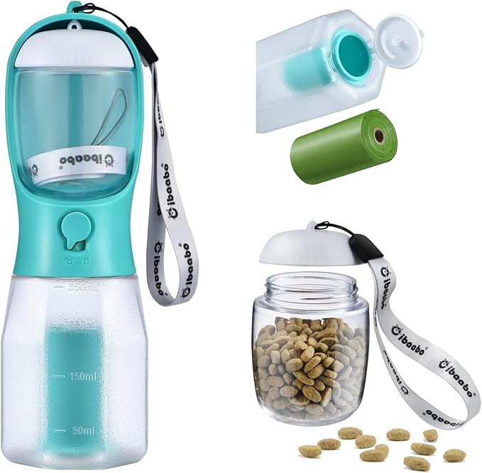 Example proDog Water Bottle with Food Container & Poop Bag Holder