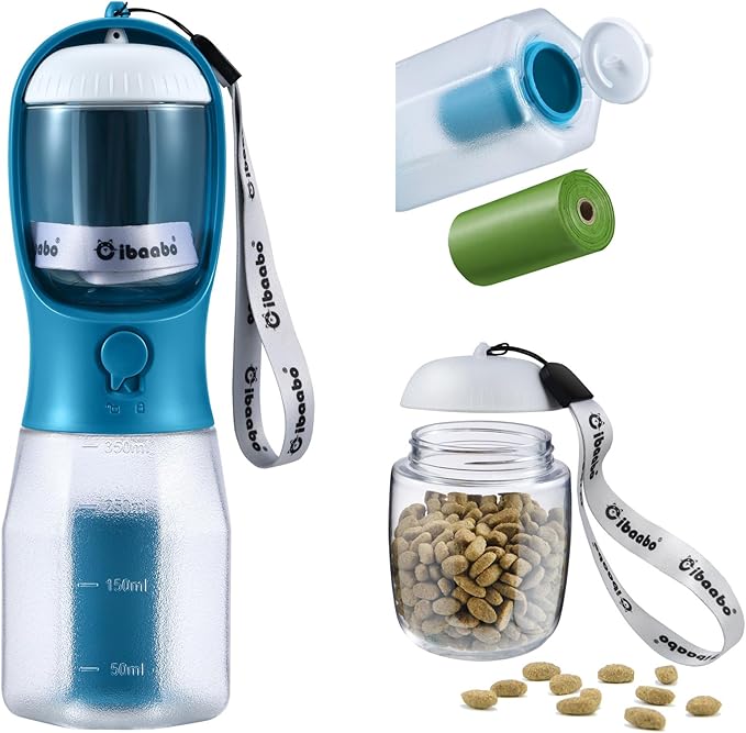 Example proDog Water Bottle with Food Container & Poop Bag Holder