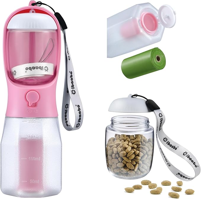 Example proDog Water Bottle with Food Container & Poop Bag Holder