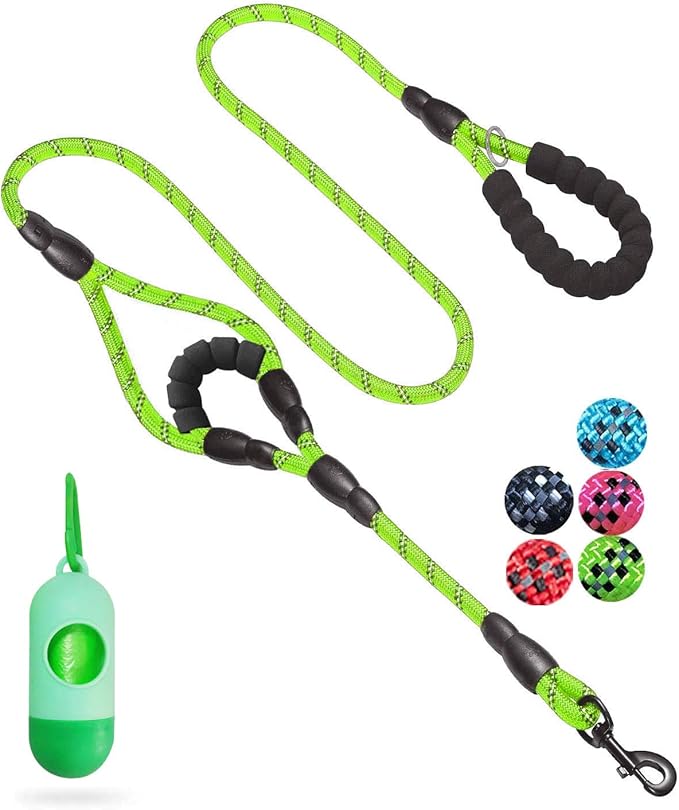 Comfortable double handle rope leash for small dogs