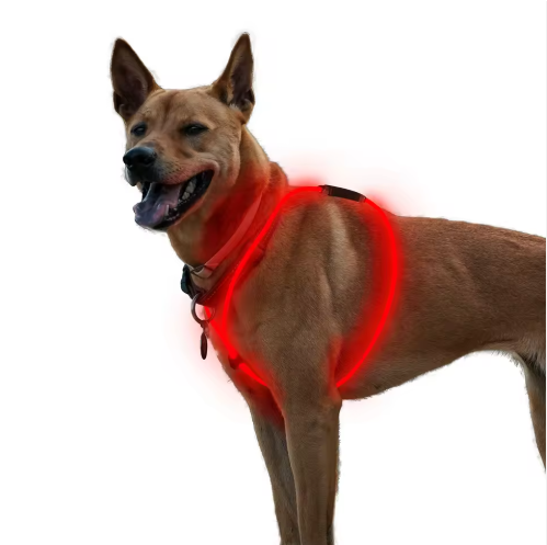 DIY LED optical fiber dog vest harness