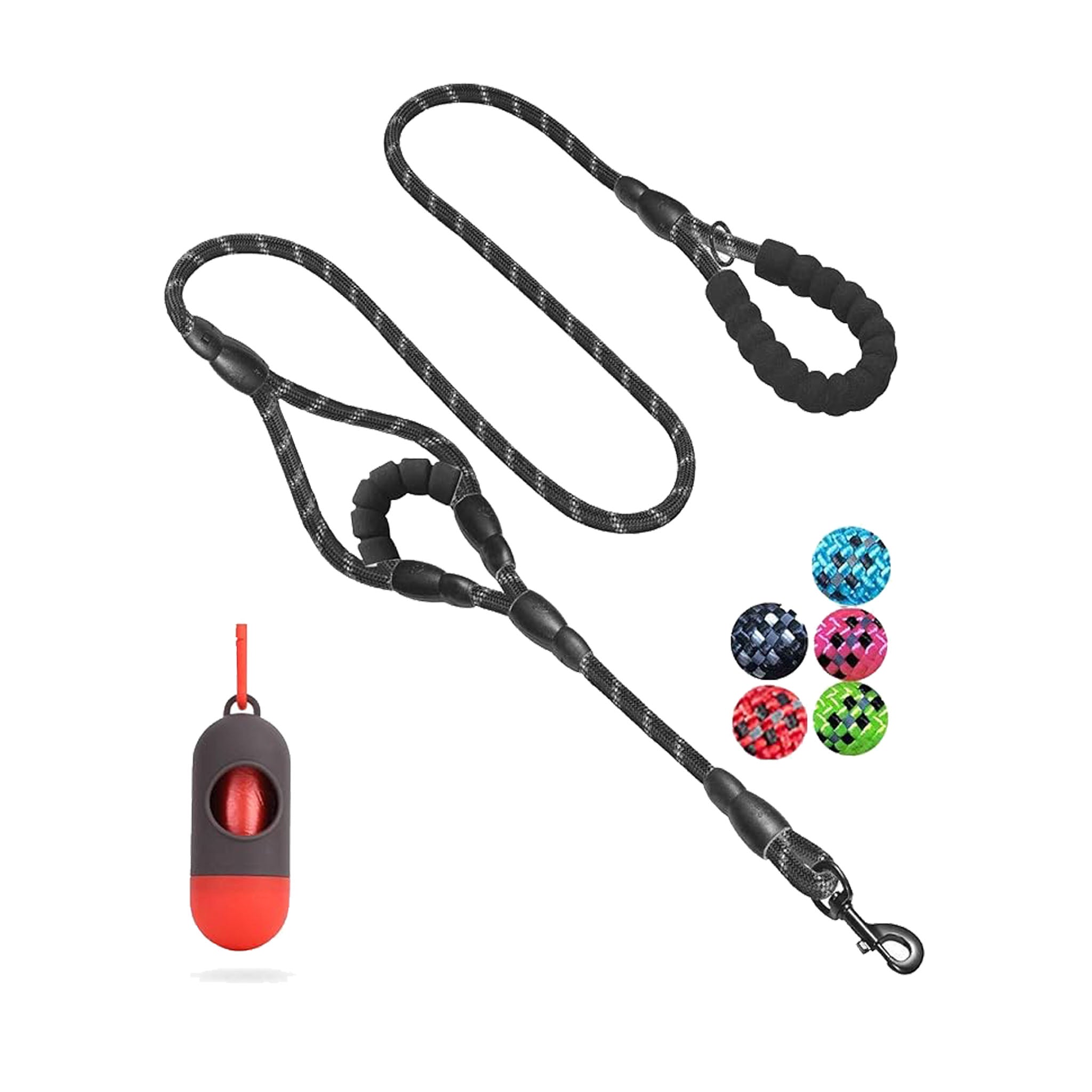Heavy Duty Double Handle Dog Leash - 5 FT