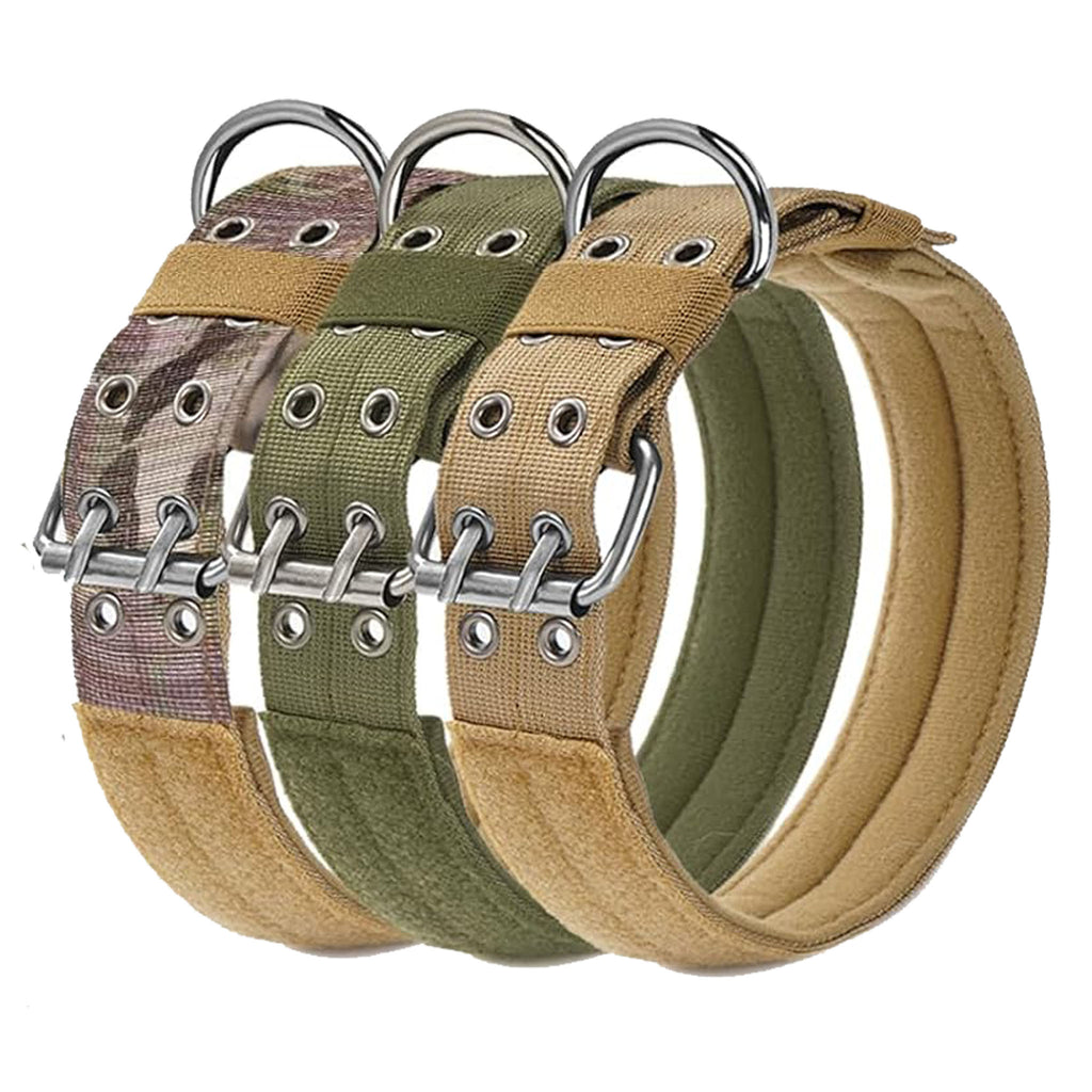 Tactical dog collar black nylon metal buckle